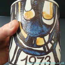 Load image into Gallery viewer, LARGE Royal Copenhagen Faience Annual Mug for the Year 1973
