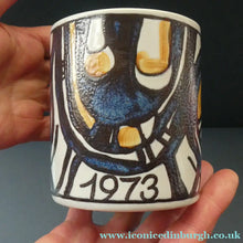 Load image into Gallery viewer, LARGE Royal Copenhagen Faience Annual Mug for the Year 1973

