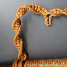 Load image into Gallery viewer, LARGE Rustic 1970s Vintage Macrame WALL HANGING Barn Owl Sitting on a Branch. 27 inches overall height
