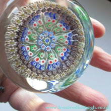 Load image into Gallery viewer, Large Caithness Whitefriars 1980s Millefiori Canes Paperweight
