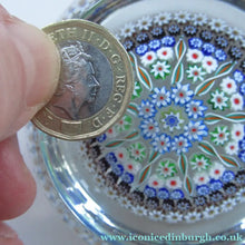 Load image into Gallery viewer, Large Caithness Whitefriars 1980s Millefiori Canes Paperweight
