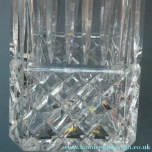 Load image into Gallery viewer, Vintage LARGE Square Cut CRYSTAL Decanter with Faceted Heavy Globe Stopper; possibly Royal Doulton
