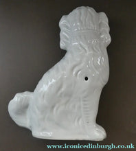 Load image into Gallery viewer, LARGE Staffordshire Dogs Chimney Spaniels / Wally Dugs. 12 1/2 inches. ANTIQUE PAIR with yellow painted eyes; 1880
