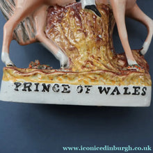 Load image into Gallery viewer, LARGE STAFFORDSHIRE Portrait of Edward VII; then the Prince of Wales on Horseback; 11 3/4 inches

