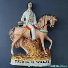 Load image into Gallery viewer, LARGE STAFFORDSHIRE Portrait of Edward VII; then the Prince of Wales on Horseback; 11 3/4 inches
