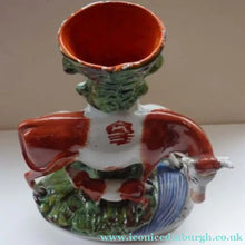 Load image into Gallery viewer, Large Staffordshire Spill Vase / Antique Figurine of a Cow Suckling her Calf by the Side of a River
