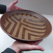 Load image into Gallery viewer, Large STUDIO POTTERY 1970s Stoneware dish with striped pattern by Jason Wason
