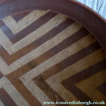 Load image into Gallery viewer, Large STUDIO POTTERY 1970s Stoneware dish with striped pattern by Jason Wason
