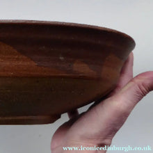 Load image into Gallery viewer, Large STUDIO POTTERY 1970s Stoneware dish with striped pattern by Jason Wason
