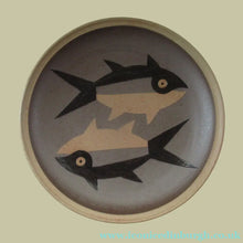 Load image into Gallery viewer, Vintage British Art Pottery Charger by Susan Brittleton. Abstract Fishes
