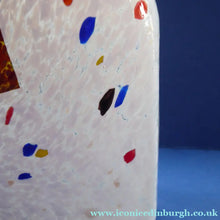 Load image into Gallery viewer, SWEDISH White &amp; Gold Satellite LARGE KOSTA BODA Vase by Bertil Vallien. Signed to the base. 12 inches
