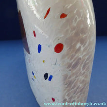 Load image into Gallery viewer, SWEDISH White &amp; Gold Satellite LARGE KOSTA BODA Vase by Bertil Vallien. Signed to the base. 12 inches
