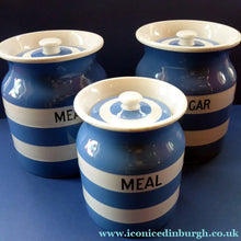 Load image into Gallery viewer, 1930s Cornishware Storage Jar: Meal
