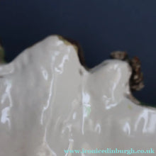 Load image into Gallery viewer, SINGLE LARGE Antique 1870s STAFFORDSHIRE Chimney Ornament of a Fancy Bird Perched on a Mossy Bank
