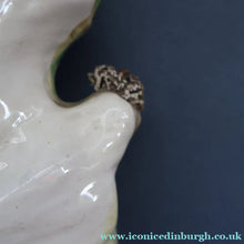 Load image into Gallery viewer, SINGLE LARGE Antique 1870s STAFFORDSHIRE Chimney Ornament of a Fancy Bird Perched on a Mossy Bank
