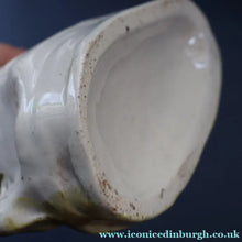 Load image into Gallery viewer, SINGLE LARGE Antique 1870s STAFFORDSHIRE Chimney Ornament of a Fancy Bird Perched on a Mossy Bank
