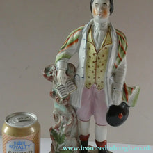 Load image into Gallery viewer, Large Staffordshire Flatback Figurine of the Scottish Poet Robert Burns
