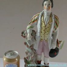 Load image into Gallery viewer, Large Staffordshire Flatback Figurine of the Scottish Poet Robert Burns
