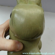 Load image into Gallery viewer, LARGE Vintage 1940s SYLVAC STYLE Olive Green Snub Nose Bunny Rabbit. 7 3/4 inches
