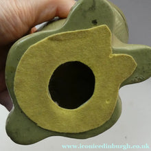 Load image into Gallery viewer, LARGE Vintage 1940s SYLVAC STYLE Olive Green Snub Nose Bunny Rabbit. 7 3/4 inches
