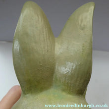 Load image into Gallery viewer, LARGE Vintage 1940s SYLVAC STYLE Olive Green Snub Nose Bunny Rabbit. 7 3/4 inches
