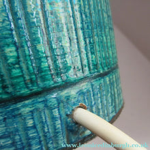 Load image into Gallery viewer, Large Vintage 1960s BITOSSI Table Lamp with More Unusual Sgraffito Striped Pattern
