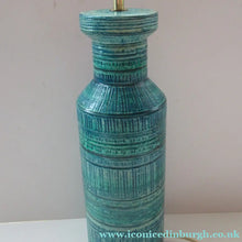 Load image into Gallery viewer, Large Vintage 1960s BITOSSI Table Lamp with More Unusual Sgraffito Striped Pattern

