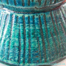 Load image into Gallery viewer, Large Vintage 1960s BITOSSI Table Lamp with More Unusual Sgraffito Striped Pattern
