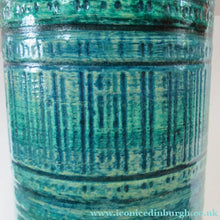 Load image into Gallery viewer, Large Vintage 1960s BITOSSI Table Lamp with More Unusual Sgraffito Striped Pattern
