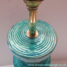 Load image into Gallery viewer, Large Vintage 1960s BITOSSI Table Lamp with More Unusual Sgraffito Striped Pattern
