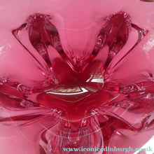 Load image into Gallery viewer, 1960s Chribska PINK STAR Czech / Bohemian CHUNKY Art Glass Bowl
