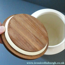 Load image into Gallery viewer, LARGE Vintage 1960s HORNSEA POTTERY Lidded Flour Canister. Stylish C-Scroll Pattern
