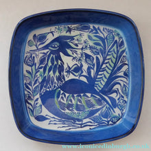 Load image into Gallery viewer, Large Vintage 1960s ROYAL COPENHAGEN Aluminia Faience TENARA Peacock Bowl by Marianne Johnson
