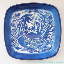 Load image into Gallery viewer, Large Vintage 1960s ROYAL COPENHAGEN Aluminia Faience TENARA Peacock Bowl by Marianne Johnson
