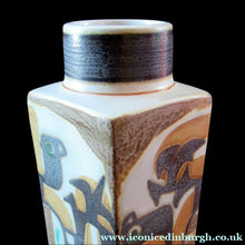 Load image into Gallery viewer, Nils Thorssom Royal Copenhagen Aluminia Faience Vase Baca Abstract Birds
