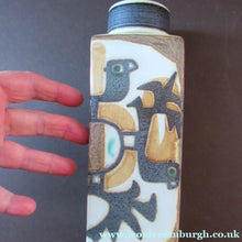 Load image into Gallery viewer, Nils Thorssom Royal Copenhagen Aluminia Faience Vase Baca Abstract Birds
