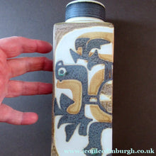 Load image into Gallery viewer, Nils Thorssom Royal Copenhagen Aluminia Faience Vase Baca Abstract Birds
