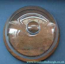 Load image into Gallery viewer, Large Vintage 1960s Teak and Glass Dome Cheese Dish
