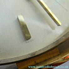 Load image into Gallery viewer, LARGE Vintage 1970s Gold Tone Round 8-Day Desk Clock with Alarm. SWISS MADE by Swiza
