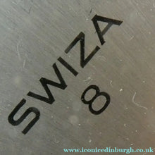 Load image into Gallery viewer, LARGE Vintage 1970s Gold Tone Round 8-Day Desk Clock with Alarm. SWISS MADE by Swiza
