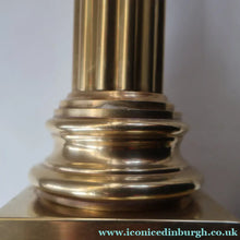 Load image into Gallery viewer, LARGE VINTAGE Brass Column Lamp with Stepped Plinth Base &amp; Corinthian Capital. WORKING
