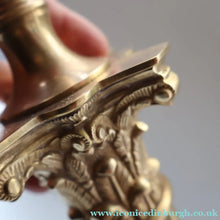 Load image into Gallery viewer, LARGE VINTAGE Brass Column Lamp with Stepped Plinth Base &amp; Corinthian Capital. WORKING
