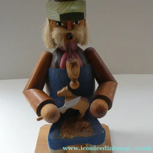 Load image into Gallery viewer, LARGE Vintage German Erzgebirge Wooden Handmade Incense Smoker: WOOD CARVER OR TOYMAKER. 11 1/2 Inches
