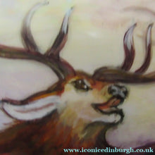 Load image into Gallery viewer, Vintage Solid Silver Box with Unique Enamels Painting of Stag in Scottish Highlands
