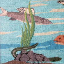 Load image into Gallery viewer, Large Vintage Needlepoint Artwork / Textile Featuring an Image of a British Freshwater Fish
