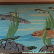 Load image into Gallery viewer, Large Vintage Needlepoint Artwork / Textile Featuring an Image of a British Freshwater Fish
