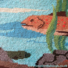 Load image into Gallery viewer, Large Vintage Needlepoint Artwork / Textile Featuring an Image of a British Freshwater Fish
