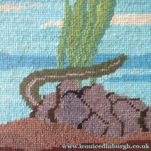 Load image into Gallery viewer, Large Vintage Needlepoint Artwork / Textile Featuring an Image of a British Freshwater Fish
