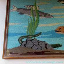 Load image into Gallery viewer, Large Vintage Needlepoint Artwork / Textile Featuring an Image of a British Freshwater Fish

