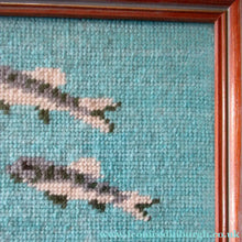 Load image into Gallery viewer, Large Vintage Needlepoint Artwork / Textile Featuring an Image of a British Freshwater Fish
